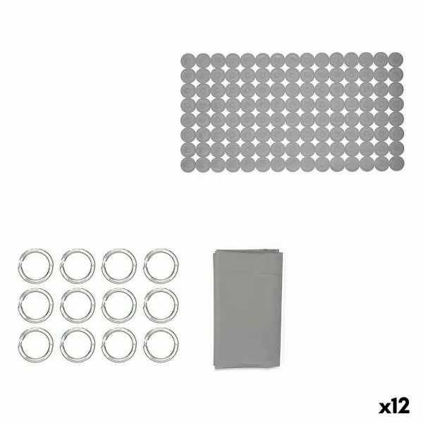 Набор для ванной Berilo Серый PVC полиэтилен EVA 28 x 42 x 6 cm (12 штук)
