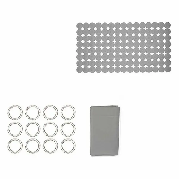 Bath Set Berilo Grey PVC Polyethylene EVA 28 x 42 x 6 cm (12 Units)