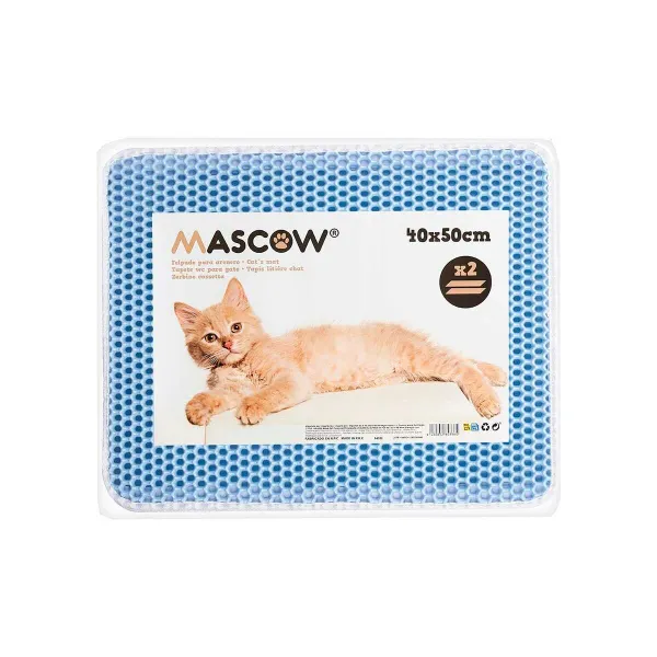 Коврик для кошачьего туалета Mascow Синий 50 x 40 x 1,5 cm (12 штук)