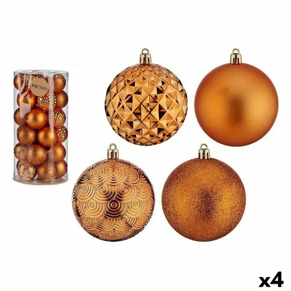 Kalėdinių kamuoliukų rinkinys Krist+ Oranžinė PVC 8 cm (4 vnt.)