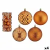 Ziemassvētku bumbiņu komplekts Krist+ Oranžs PVC 8 cm (4 gb.)