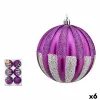 Set of Christmas balls Krist+ Purple Silver PVC 10 cm (6 Units)