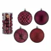 Ziemassvētku bumbiņu komplekts Krist+ Sarkans Violets PVC 8 cm (4 gb.)