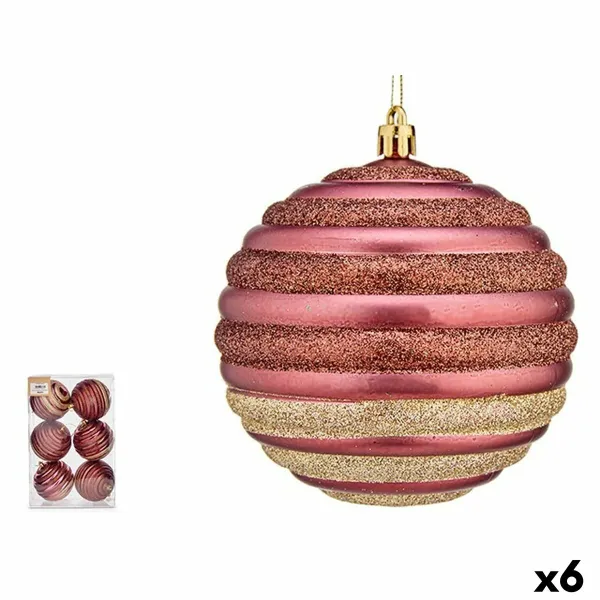 Kalėdinių kamuoliukų rinkinys Krist+ Rožinė Plastmasinis Apskritimai (6 vnt.)