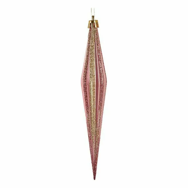 Christmas Decorations Set Krist+ Pink Golden PVC Streched 3 x 3 x 18,5 cm (12 Units)