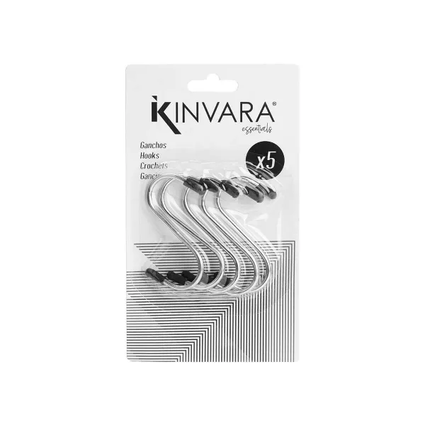 Ripustuskoukku Kinvara Hopeinen Hopea Metalli 7 cm 10,4 x 18 x 2,5 cm 10,5 x 18 x 2,5 cm Setti (12 osaa)