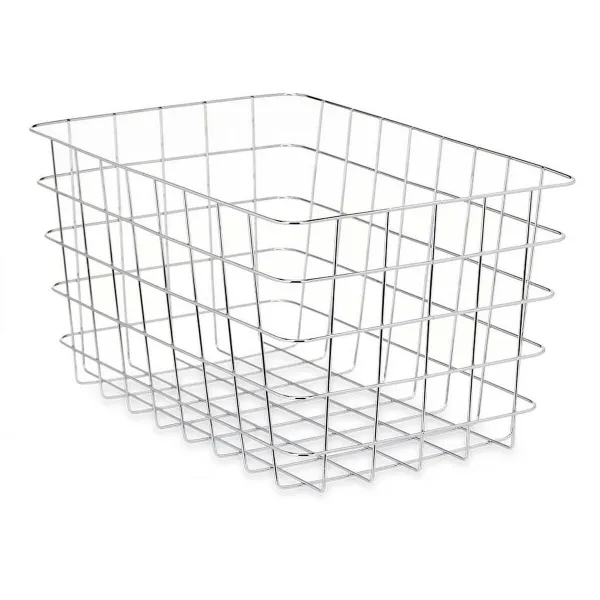 Multi-purpose basket Kinvara Silver Metal 38 x 21 x 26 cm Rectangular (6 Units)