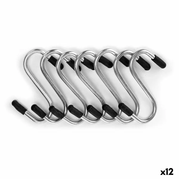 Kabliukas pakabinti Kinvara Sidabras Metalinis 4,7 cm 10,4 x 18 x 2,5 cm Rinkinys (12 vnt.)