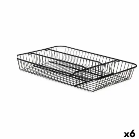 Органайзер для столовых приборов Kinvara Чёрный Металл 26 x 4,7 x 35,5 cm 26 x 5,5 x 35,5 cm (6 штук)