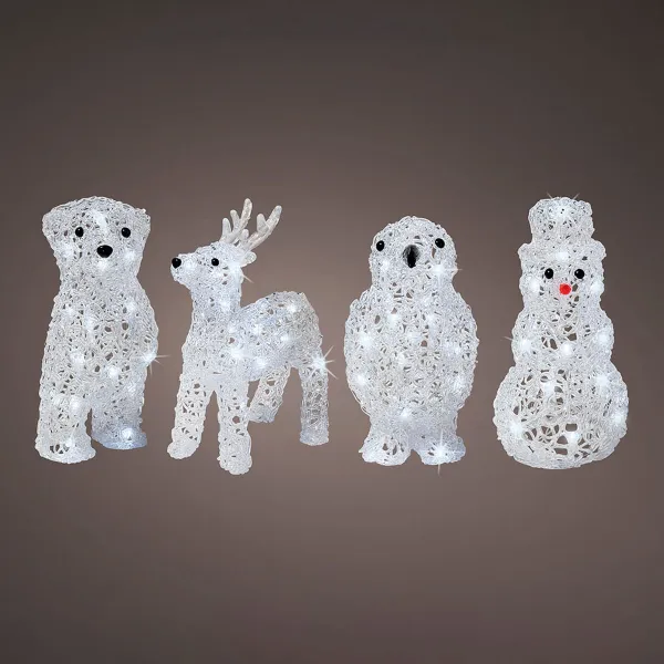 Koristeellinen puutarhahahmo Lumineo 491031 eläimet 17 x 12 x 23 cm Joulu