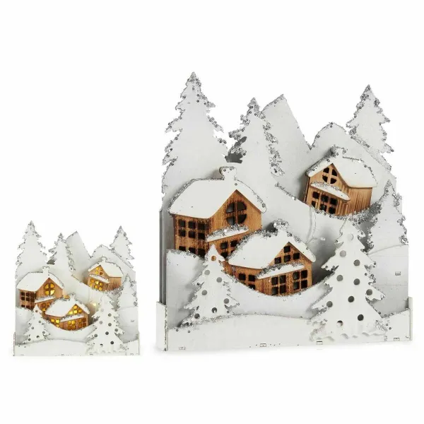 Decorative Figure Krist+ White Brown Town 44 x 48 x 7,5 cm Light (4 Units)