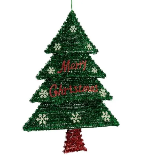 Christmas bauble Krist+ Red Green Silver polypropylene PET Christmas Tree 44 x 58,8 x 7 cm Pendant Tinsel LED Light (12 Units)
