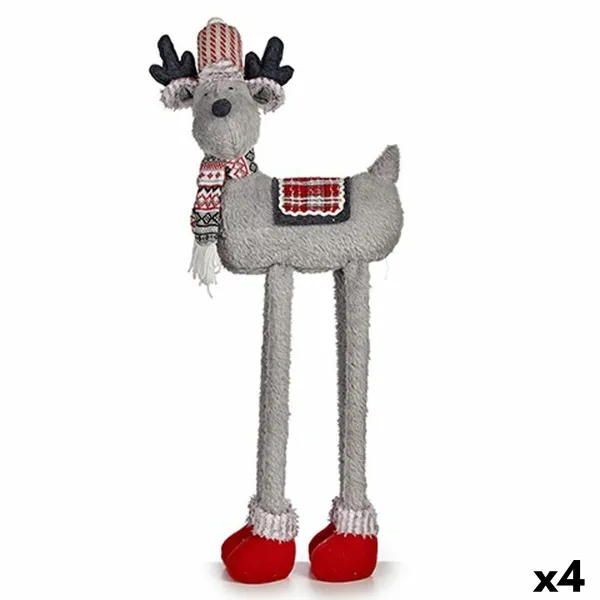 Декоративная фигура Krist+ FG09-PX21385BR Красный Серый Рождественский олень 23 x 55 x 49 cm (4 штук)