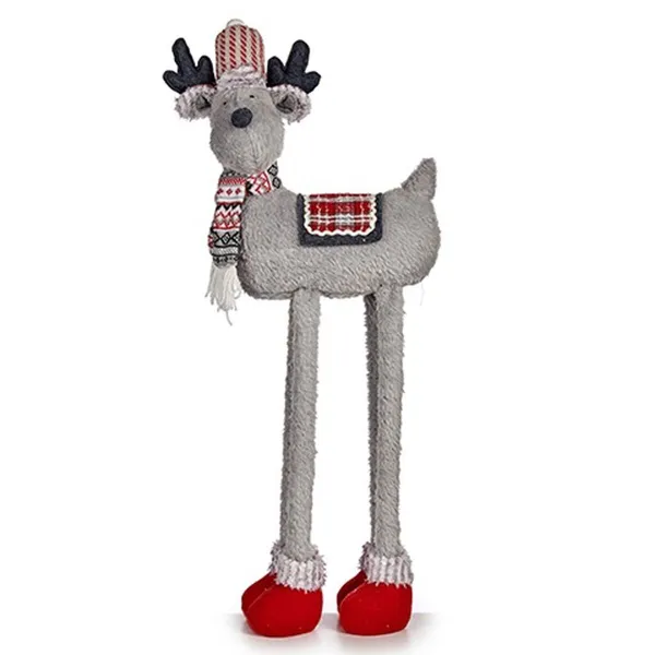 Decorative Figure Krist+ FG09-PX21385BR Red Grey Christmas Reindeer 23 x 55 x 49 cm (4 Units)