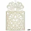Christmas bauble Krist+ Mother of pearl Plastic Glitter Gift Box 7,4 x 11,5 x 4 cm (24 Units)