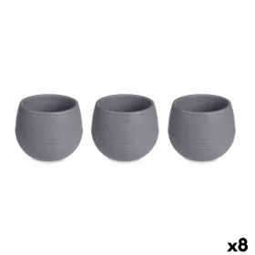 Puodų rinkinys Ibergarden Antracito Plastmasinis 6,2 x 6,2 x 6,6 cm 25 x 7 x 8 cm (8 vnt.)