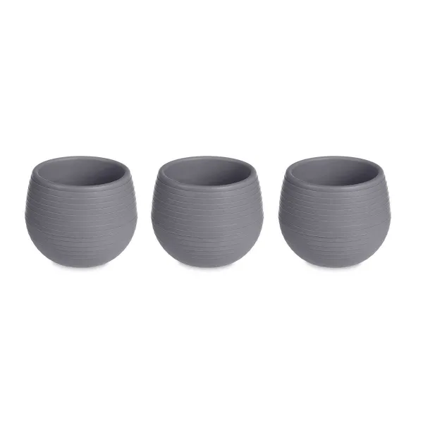 Set of pots Ibergarden Anthracite Plastic 6,2 x 6,2 x 6,6 cm 25 x 7 x 8 cm (8 Units)