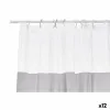 Shower Curtain Berilo Grey Transparent Plastic PEVA 180 x 180 cm 16 x 28,5 x 4 cm (12 Units)
