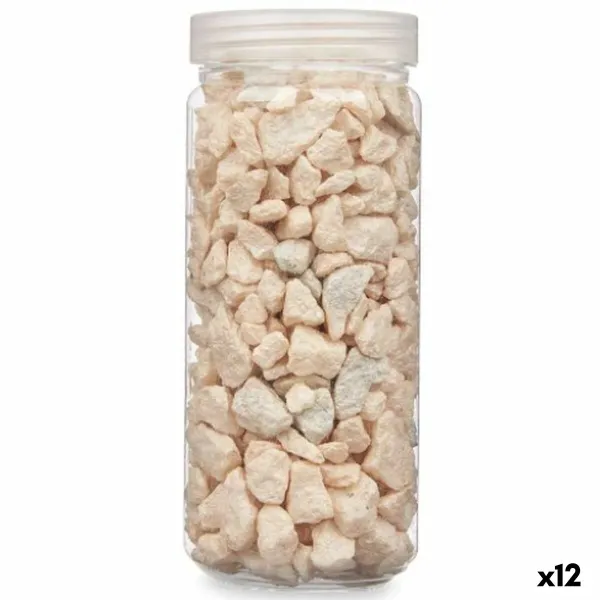 Decorative Stones Gift Decor Cream 10 - 20 mm 700 g 6,5 x 15,5 x 6,5 cm 6,2 x 15,3 x 6,2 cm 6,5 x 15,8 x 6,5 cm (12 Units)