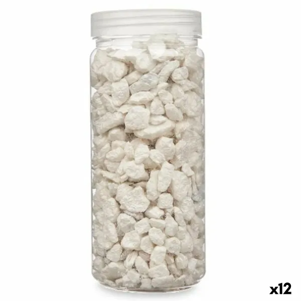 Decorative Stones Gift Decor White 10 - 20 mm 700 g 6,2 x 15,3 x 6,2 cm 6,5 x 15,8 x 6,5 cm (12 Units)
