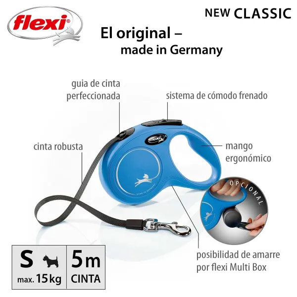 Dog Lead Flexi NEW CLASSIC 5m Blue Size S