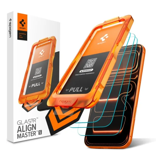 Spigen Glas.tR AlignMaster Slim 3-Pack - Tempered Glass for Apple iPhone 17 Pro (3 pieces)