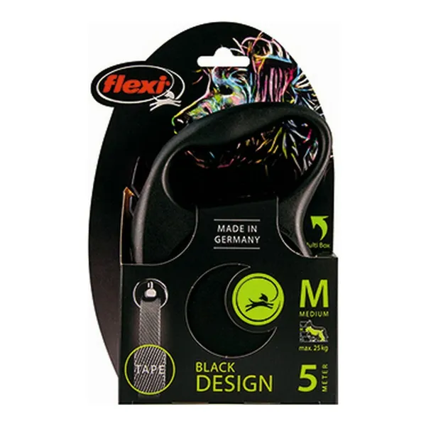 Suņa pavadas Flexi BLACK DESIGN 5 m S Izmērs Silver