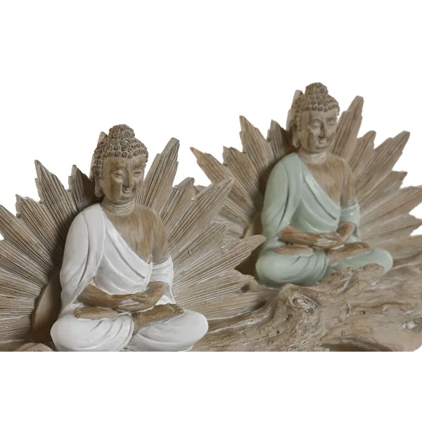 Декоративная фигура Home ESPRIT Белый Зеленый Будда Восточный 30 x 6 x 15 cm (2 штук)