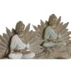Декоративная фигура Home ESPRIT Белый Зеленый Будда Восточный 30 x 6 x 15 cm (2 штук)