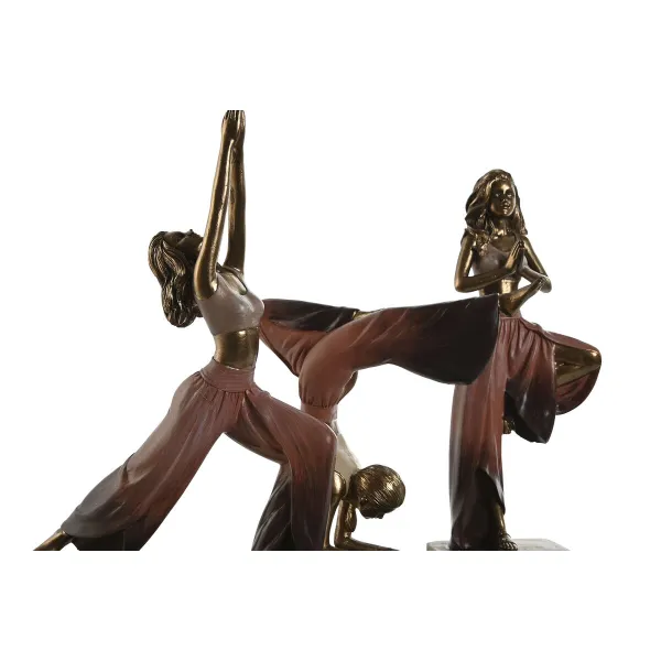 Dekoratīvās figūriņas Home ESPRIT Rozā Bronza Yoga Scandi 19 x 6 x 26 cm (3 gb.)