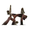 Dekoratyvinė figūrėlė Home ESPRIT Rožinė Auksinis Yoga Scandi 19 x 6 x 26 cm (3 vnt.)