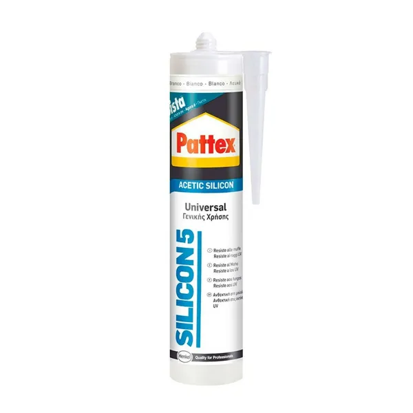 Silikoninis Pattex Silicon 5 Universalus Balta 280 ml