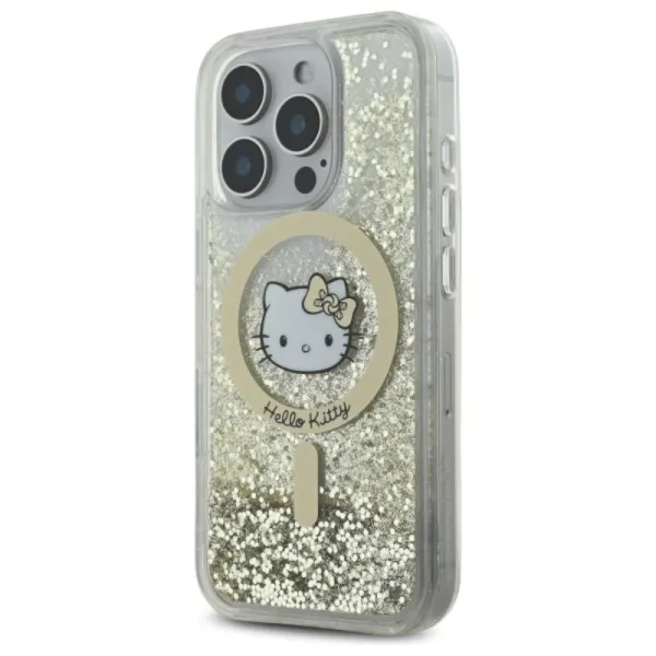Hello Kitty Liquid Glitter Fever MagSafe - Case for iPhone 16 Pro Max (white/gold)