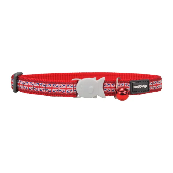 Kaķa kaklasiksna Red Dingo Union Jack 20-32 cm Sarkans