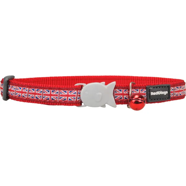 Kačių antkaklis Red Dingo Union Jack 20-32 cm Raudona