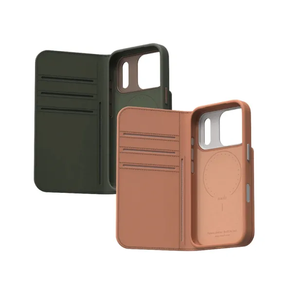 Moshi Overture MagSafe - Leather 3-in-1 Flip Case iPhone 17 Pro (Moss Green)