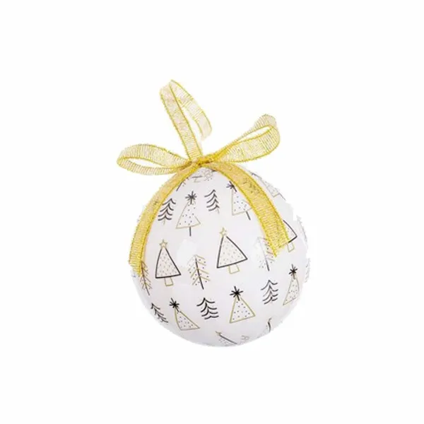 Joulupallot Valkoinen Kullattu Paperi Polyfoam 7,5 x 7,5 x 7,5 cm (14 osaa)