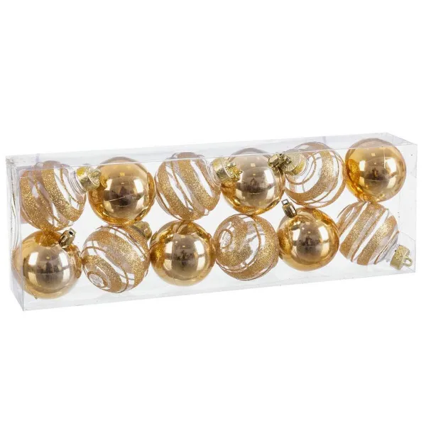 Kuuseehted Kuldne Plastmass 6 x 6 x 6 cm (12 Ühikut)