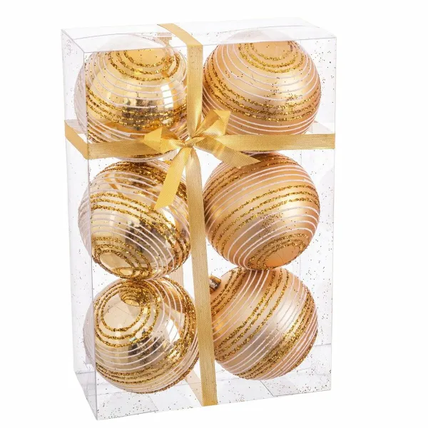 Joulupallot Kullattu Muovinen Spiraali 8 x 8 x 8 cm (6 osaa)