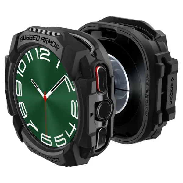 Spigen Rugged Armor - Case for Samsung Galaxy Watch Ultra 47 mm (2025/2024) (Matte Black)