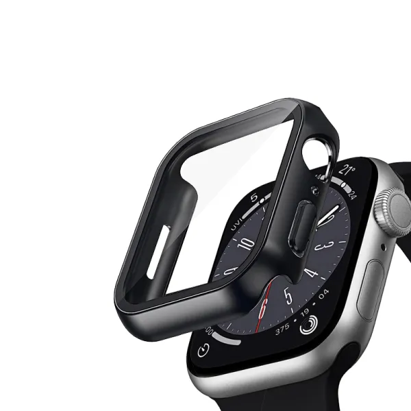 Crong Hybrid Watch Case - Case with Glass Apple Watch 41mm (Black)