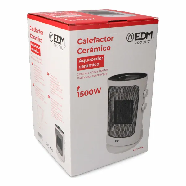 Vertikalus šildytuvas EDM 07186 Pilka 1000 - 1500 W Judėjimo kampas