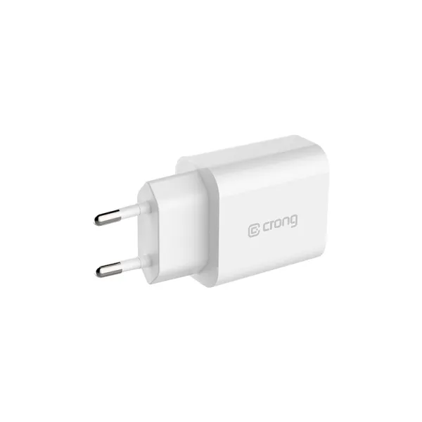 Crong USB-C Travel Charger – USB-C Power Delivery 20W Wall Charger (White)