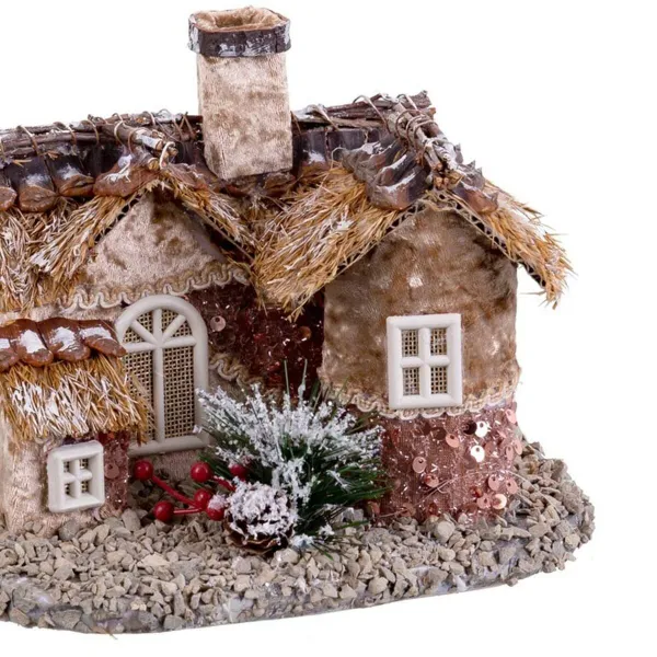 Ziemassvētku Nieciņš Daudzkrāsains Dabisks Polyfoam Māja 18 x 22 x 15 cm