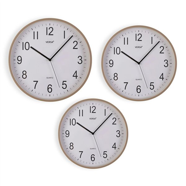 Wall Clock Versa Grey Plastic 35,1 X 35,1 X 4,5 CM