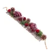 Door Hanger Red Multicolour Rattan Plastic Foam Pineapples Christmas 50 x 10 x 6 cm