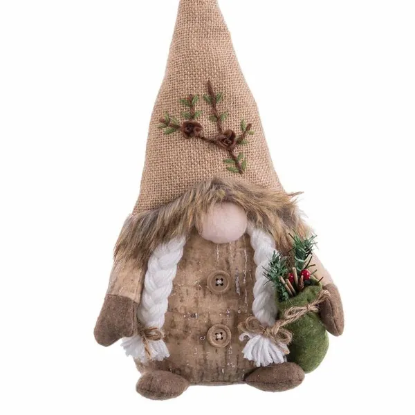 Ziemassvētku Nieciņš Bēšs Smiltis Audums Meitene 18 x 9 x 38 cm