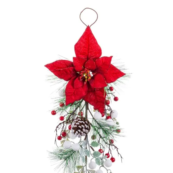 Door Hanger Red Multicolour Plastic Fabric Pineapples Christmas 60 cm 31 X 10 X 60 CM