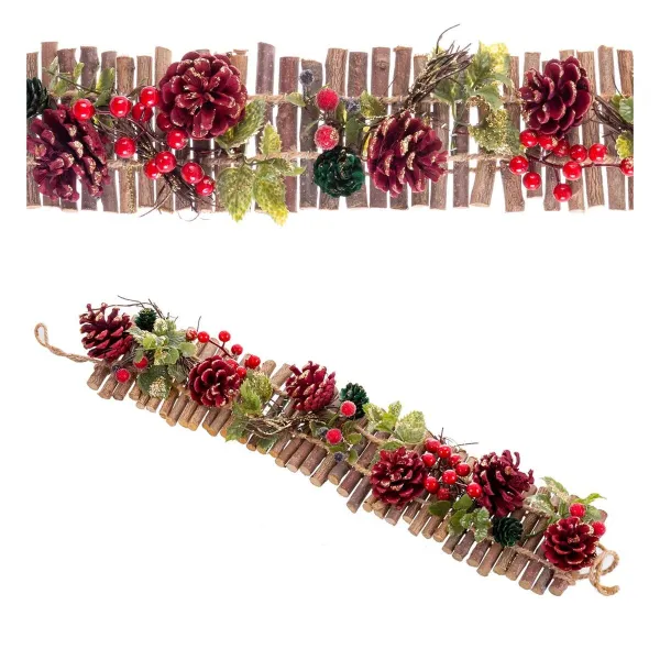 Durų pakabukas Raudona Spalvotas Rotangas Plastmasinis Foam Ananasai Kalėdos 50 x 10 x 6 cm