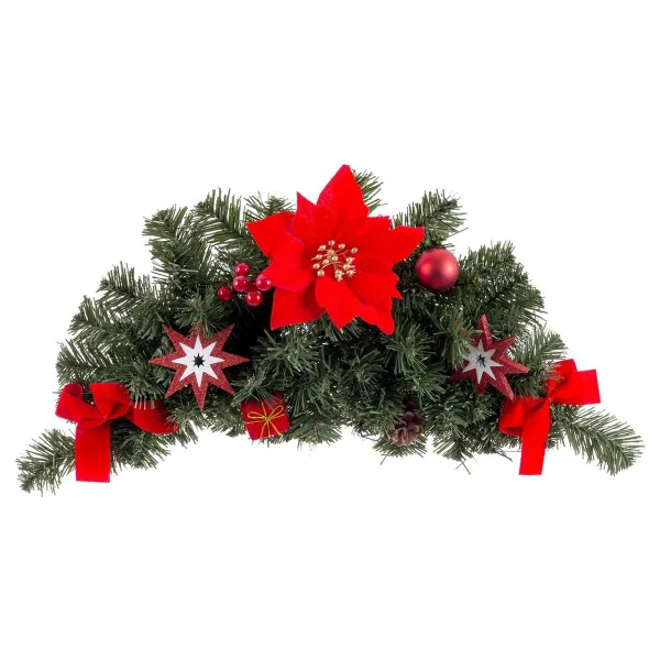 Durvju Pakaramais Sarkans Zaļš Plastmasa Audums Ziemassvētki 60 cm 25 X 16 X 60 CM